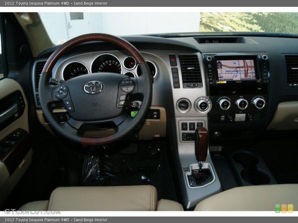 Sand Beige Interior Dashboard for the 2012 Toyota Sequoia Platinum 4WD #55743378