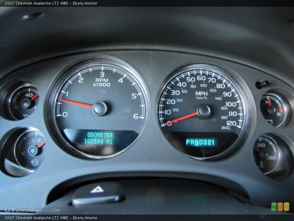 Ebony Interior Gauges for the 2007 Chevrolet Avalanche LTZ 4WD #55744734