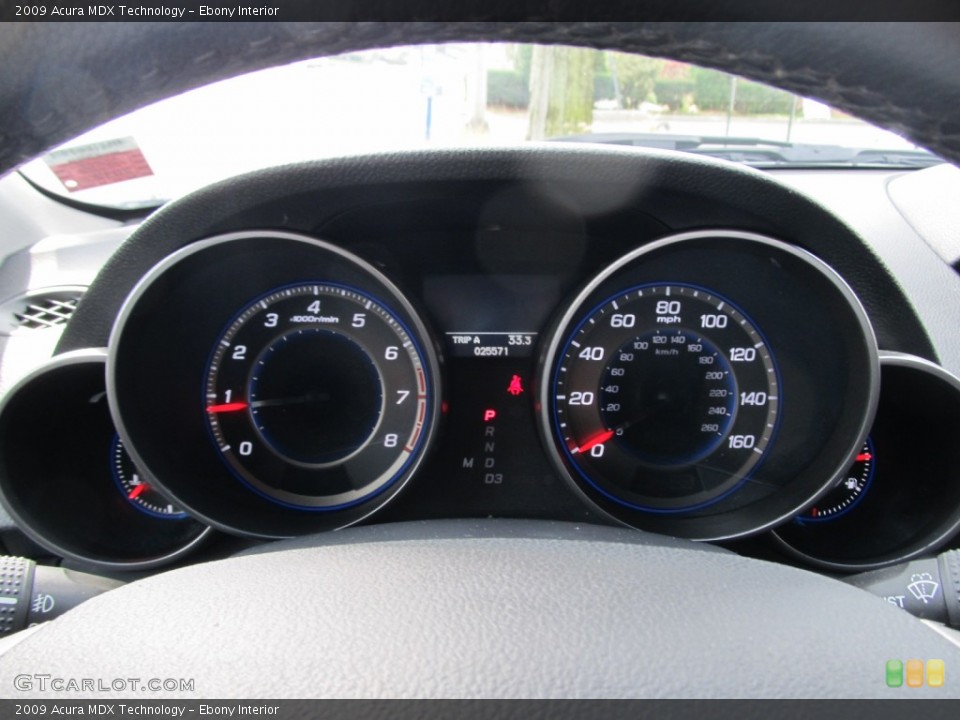 Ebony Interior Gauges for the 2009 Acura MDX Technology #55755381