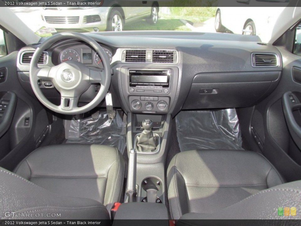 Titan Black Interior Dashboard for the 2012 Volkswagen Jetta S Sedan #55756317