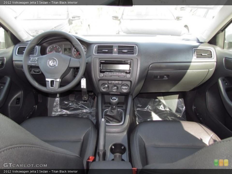 Titan Black Interior Dashboard for the 2012 Volkswagen Jetta S Sedan #55756335