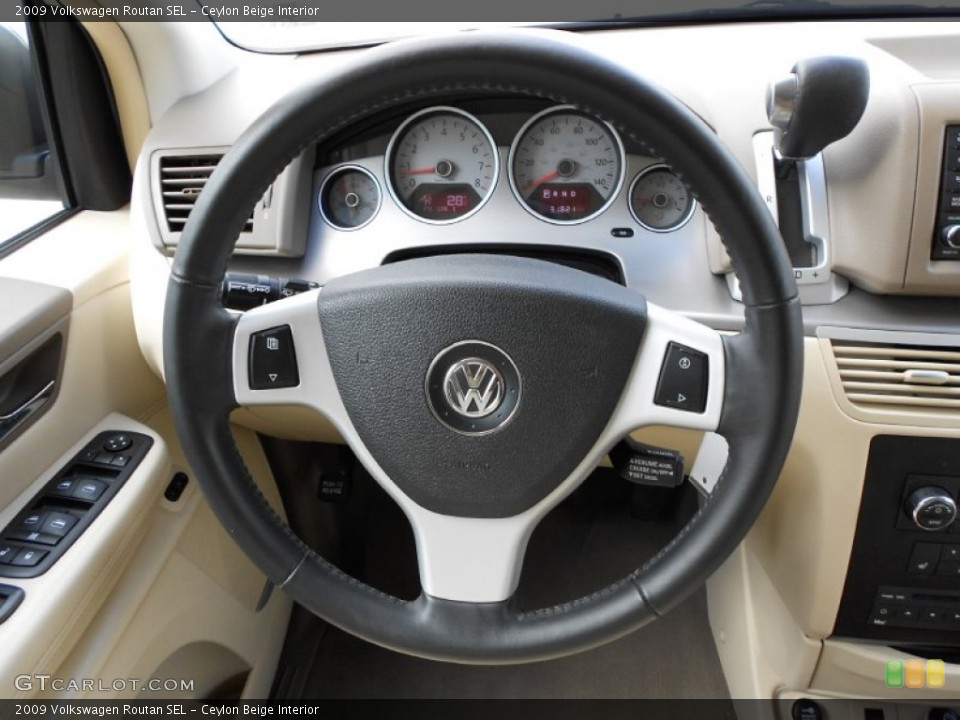 Ceylon Beige Interior Steering Wheel for the 2009 Volkswagen Routan SEL #55763318