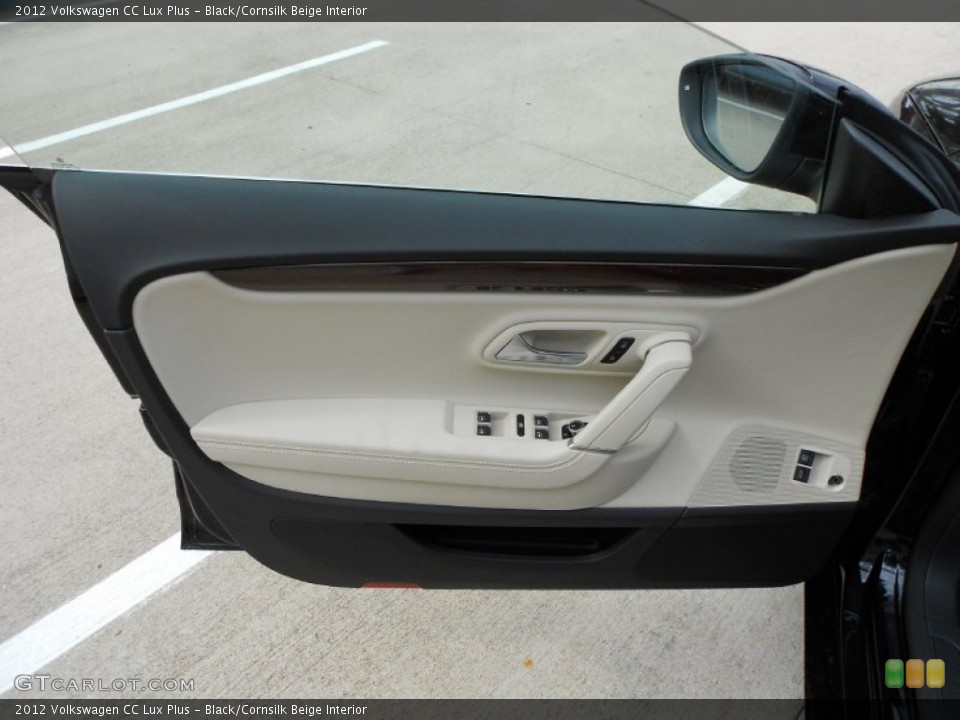 Black/Cornsilk Beige Interior Door Panel for the 2012 Volkswagen CC Lux Plus #55764345