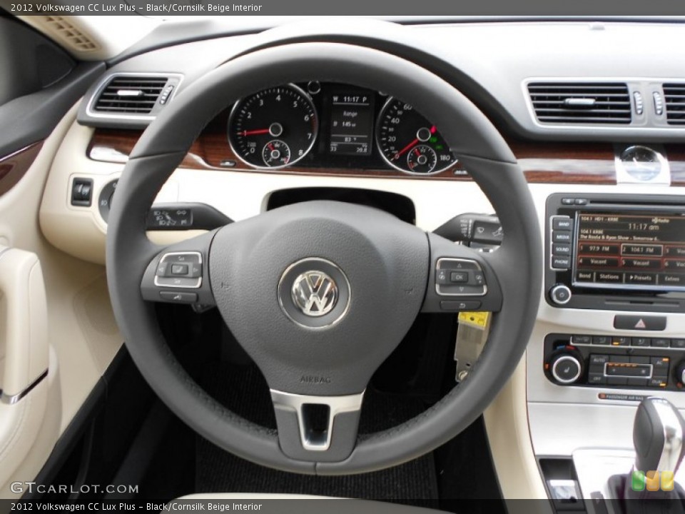 Black/Cornsilk Beige Interior Steering Wheel for the 2012 Volkswagen CC Lux Plus #55764392