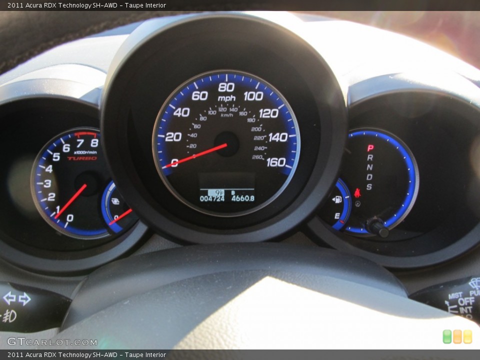 Taupe Interior Gauges for the 2011 Acura RDX Technology SH-AWD #55768059