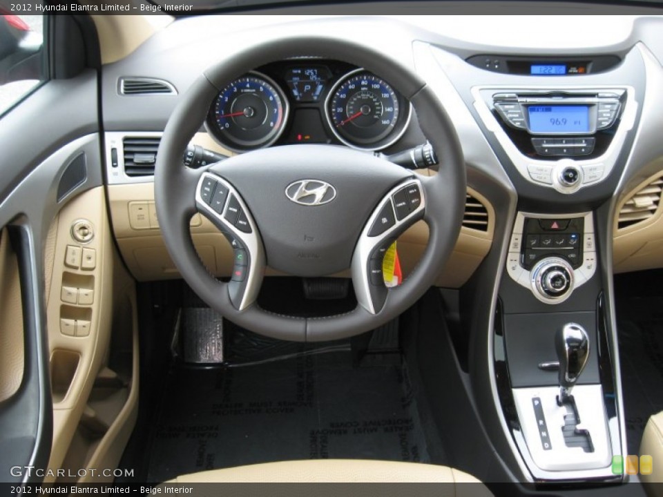Beige Interior Dashboard for the 2012 Hyundai Elantra Limited #55775889