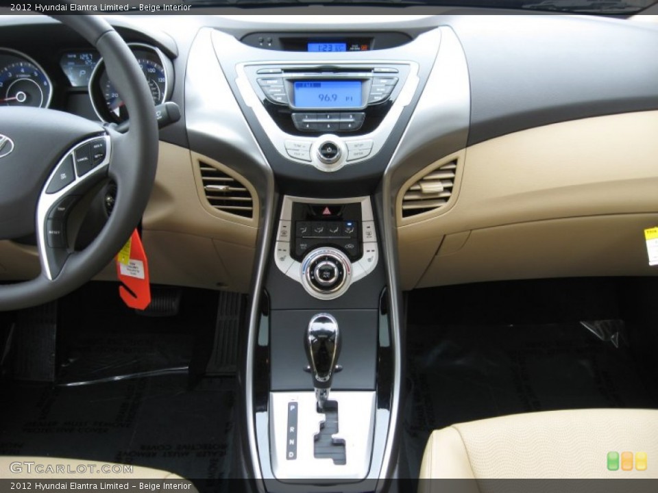 Beige Interior Dashboard for the 2012 Hyundai Elantra Limited #55775898