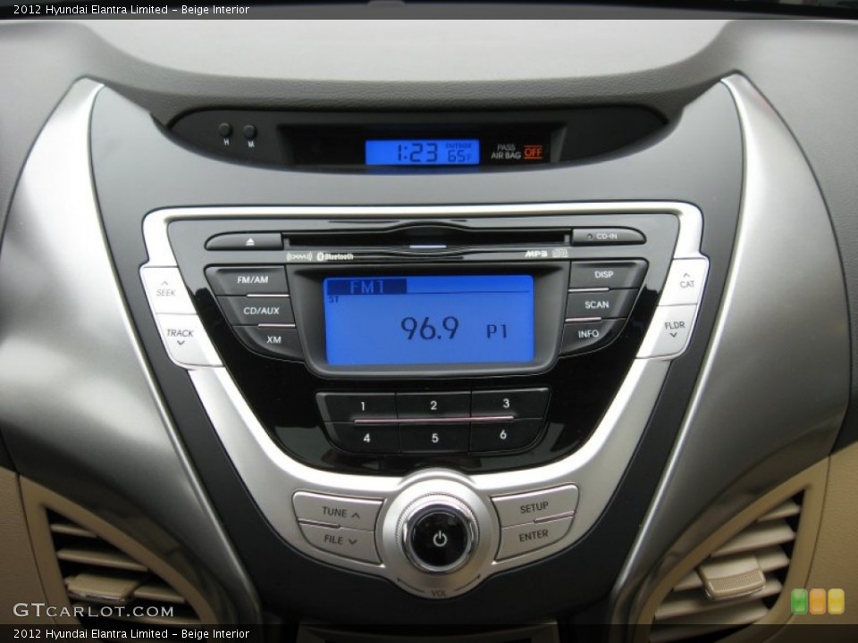 Beige Interior Audio System for the 2012 Hyundai Elantra Limited #55775908