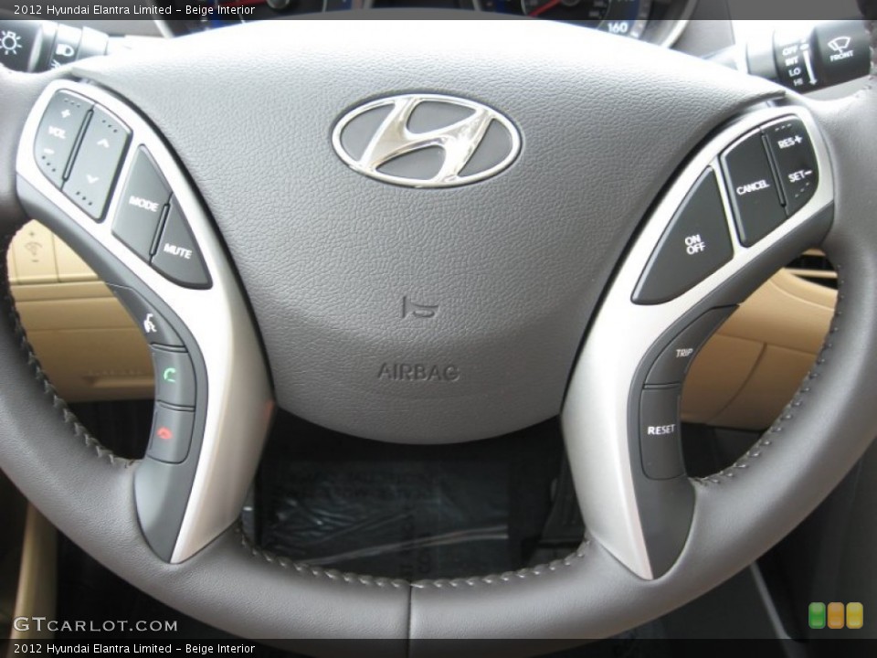 Beige Interior Controls for the 2012 Hyundai Elantra Limited #55775935