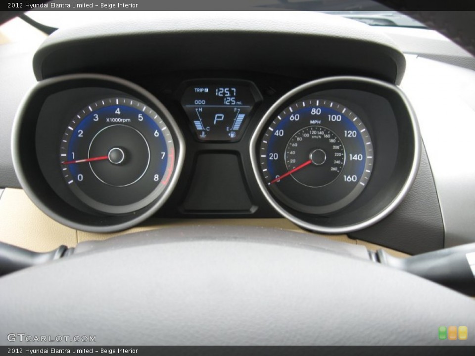 Beige Interior Gauges for the 2012 Hyundai Elantra Limited #55775945