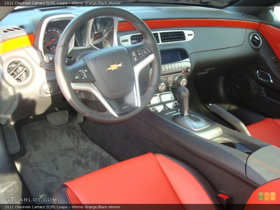 Inferno Orange/Black Interior Prime Interior for the 2012 Chevrolet Camaro SS/RS Coupe #55780197