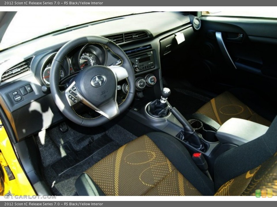 RS Black/Yellow Interior Photo for the 2012 Scion tC Release Series 7.0 #55784669