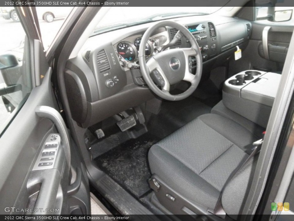 Ebony Interior Prime Interior for the 2012 GMC Sierra 3500HD SLE Crew Cab 4x4 Chassis #55786025