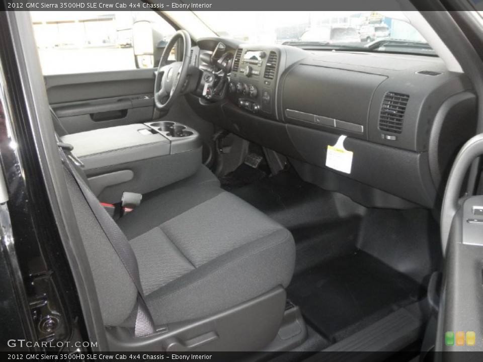 Ebony Interior Photo for the 2012 GMC Sierra 3500HD SLE Crew Cab 4x4 Chassis #55786136