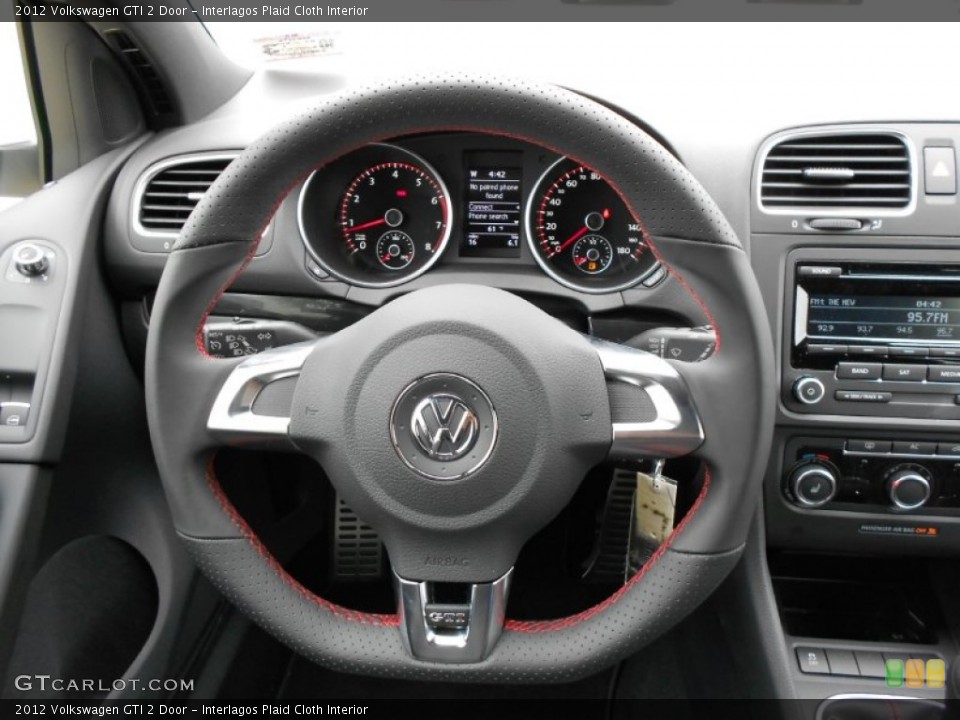 Interlagos Plaid Cloth Interior Steering Wheel for the 2012 Volkswagen GTI 2 Door #55789016