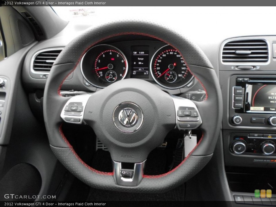 Interlagos Plaid Cloth Interior Steering Wheel for the 2012 Volkswagen GTI 4 Door #55789217