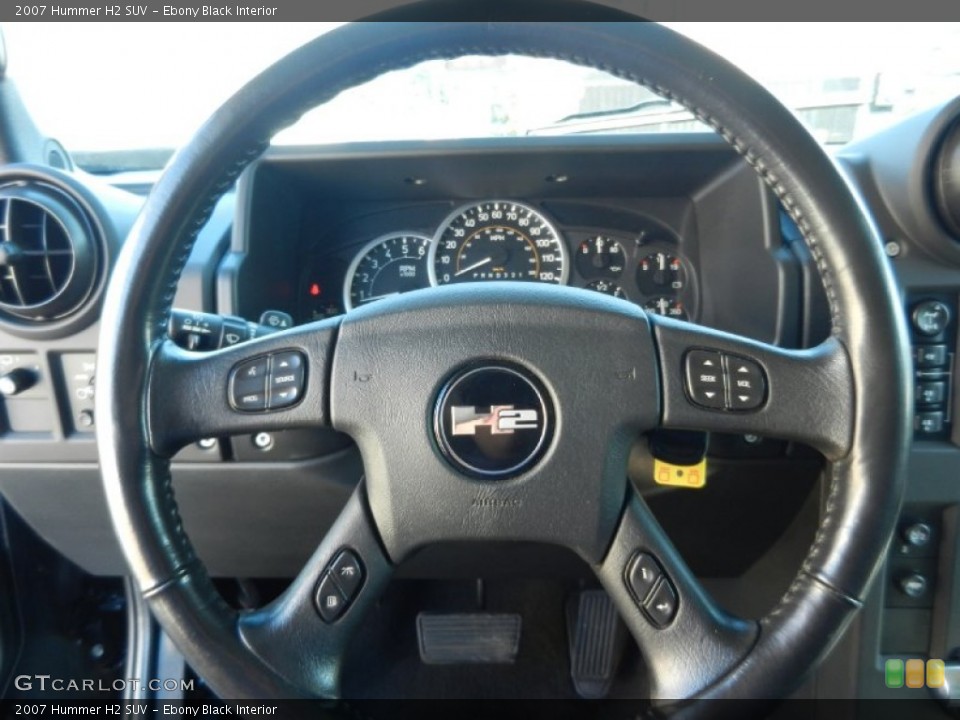 Ebony Black Interior Steering Wheel for the 2007 Hummer H2 SUV #55798784