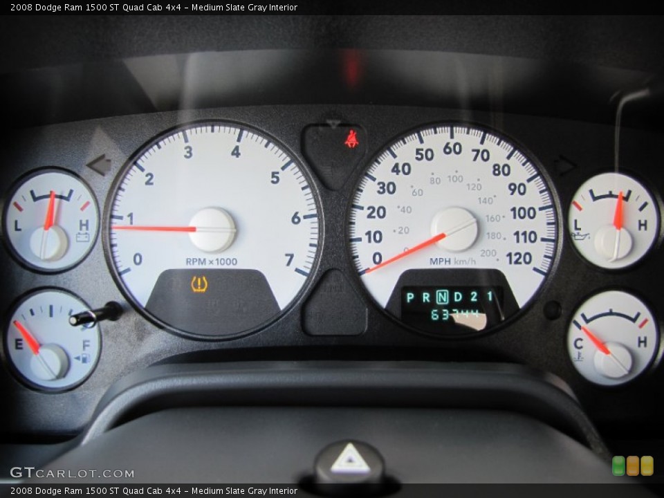 Medium Slate Gray Interior Gauges for the 2008 Dodge Ram 1500 ST Quad Cab 4x4 #55799009