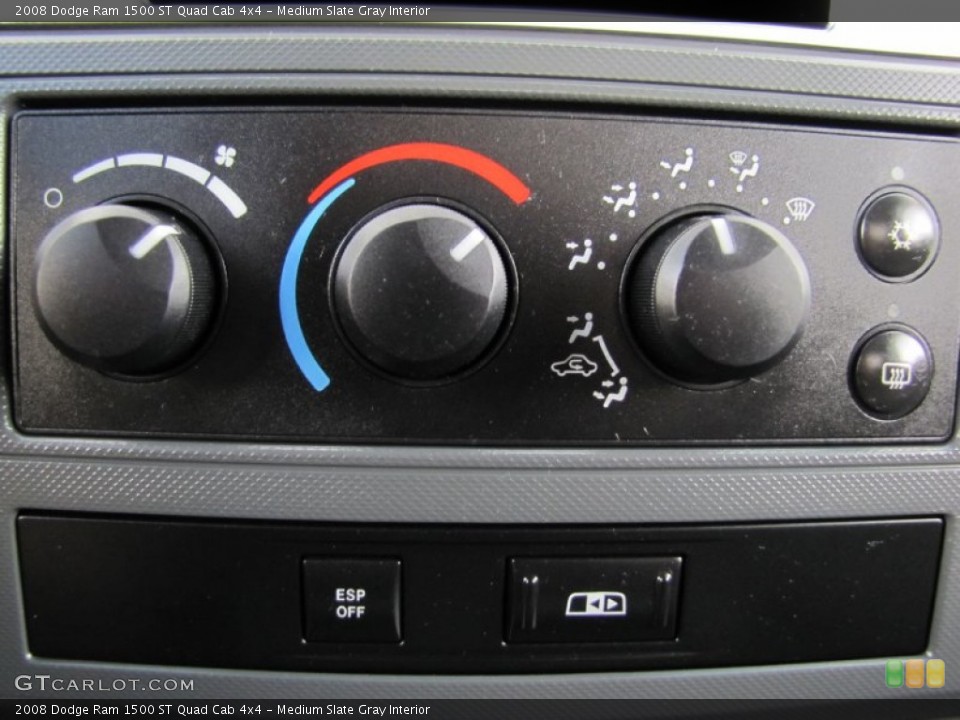 Medium Slate Gray Interior Controls for the 2008 Dodge Ram 1500 ST Quad Cab 4x4 #55799123