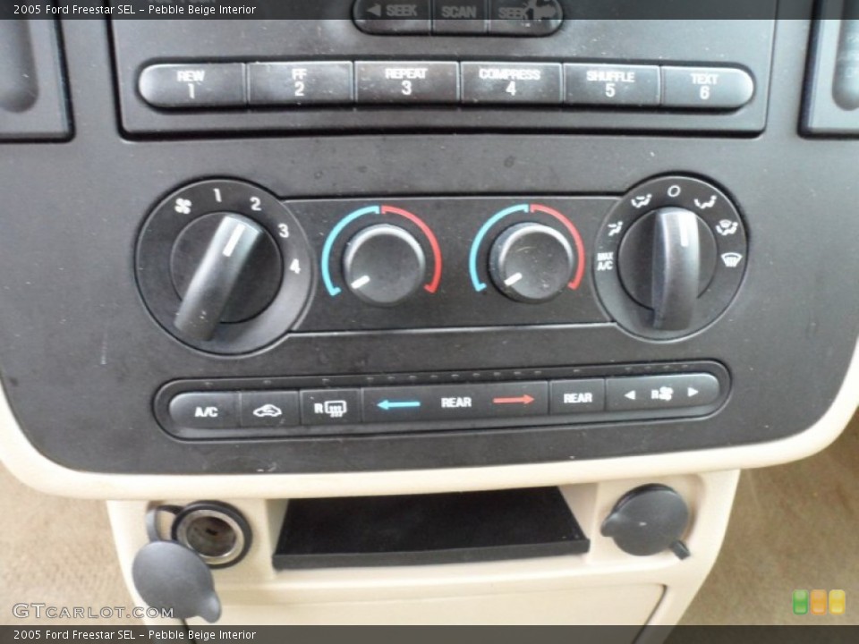 Pebble Beige Interior Controls for the 2005 Ford Freestar SEL #55803155