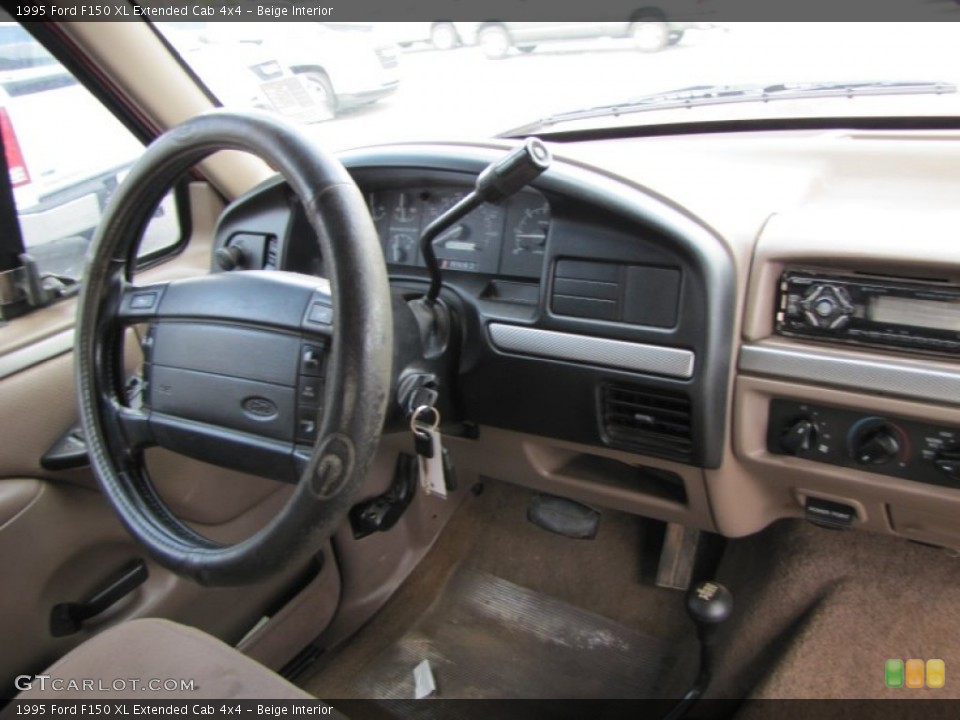 Beige Interior Dashboard for the 1995 Ford F150 XL Extended Cab 4x4 #55806155