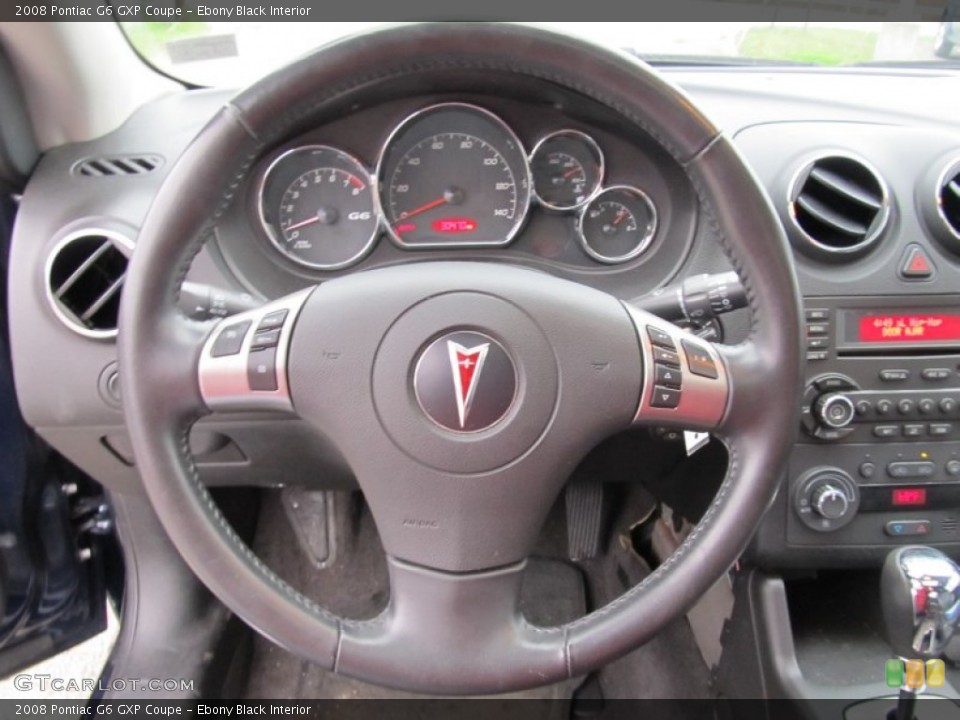 Ebony Black Interior Steering Wheel for the 2008 Pontiac G6 GXP Coupe #55809512
