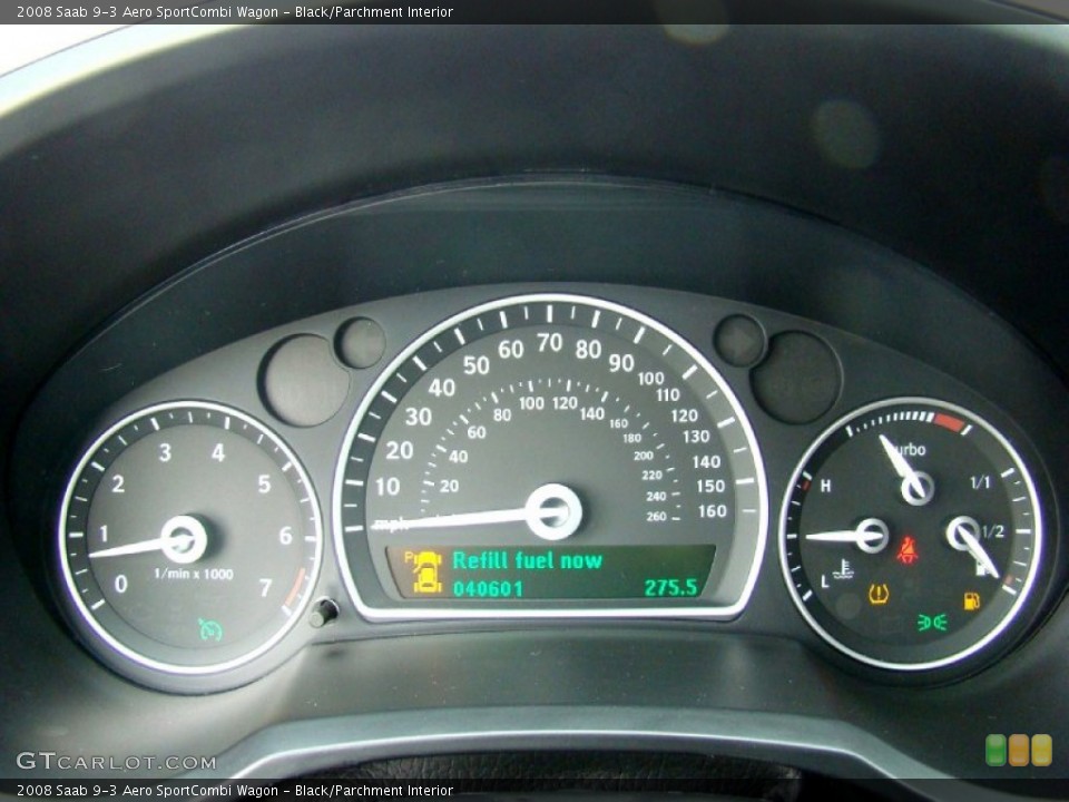 Black/Parchment Interior Gauges for the 2008 Saab 9-3 Aero SportCombi Wagon #55810058