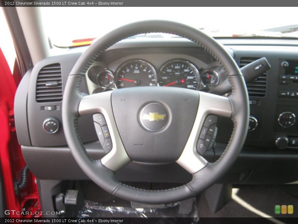 Ebony Interior Steering Wheel for the 2012 Chevrolet Silverado 1500 LT Crew Cab 4x4 #55810550