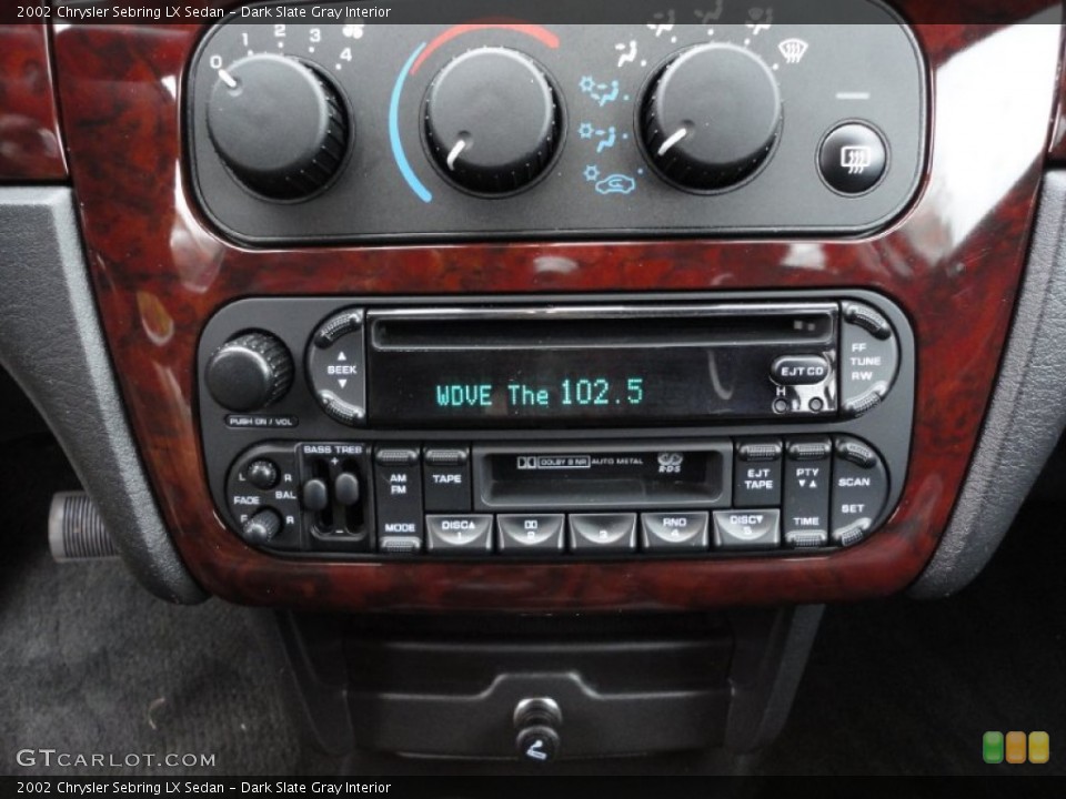 Dark Slate Gray Interior Controls for the 2002 Chrysler Sebring LX Sedan #55811279