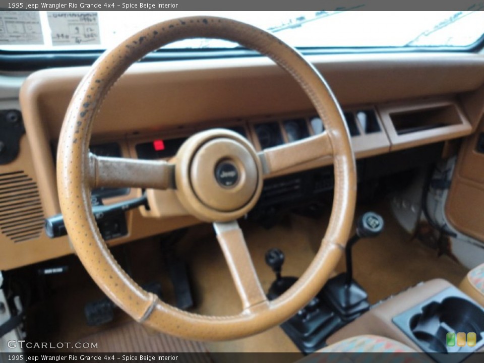 Spice Beige Interior Steering Wheel for the 1995 Jeep Wrangler Rio Grande 4x4 #55812022