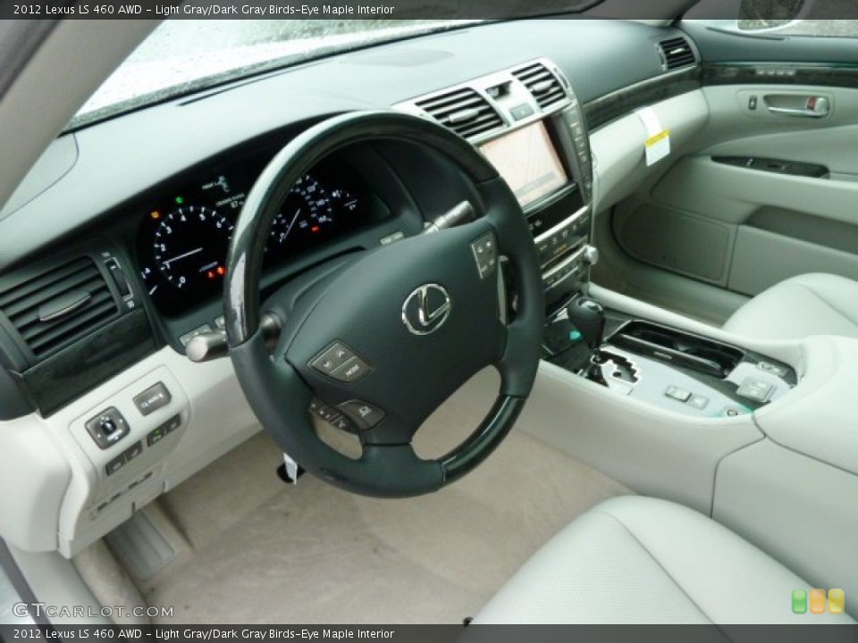 Light Gray/Dark Gray Birds-Eye Maple Interior Dashboard for the 2012 Lexus LS 460 AWD #55825451