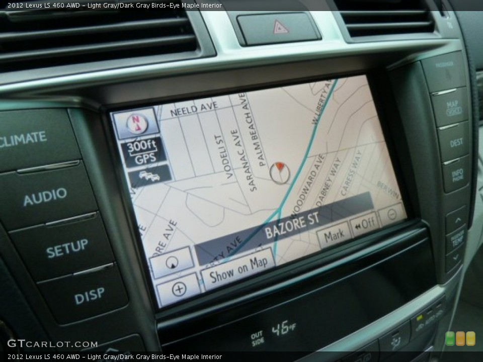 Light Gray/Dark Gray Birds-Eye Maple Interior Navigation for the 2012 Lexus LS 460 AWD #55825469