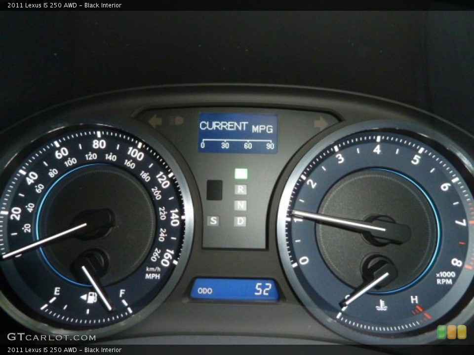 Black Interior Gauges for the 2011 Lexus IS 250 AWD #55826750