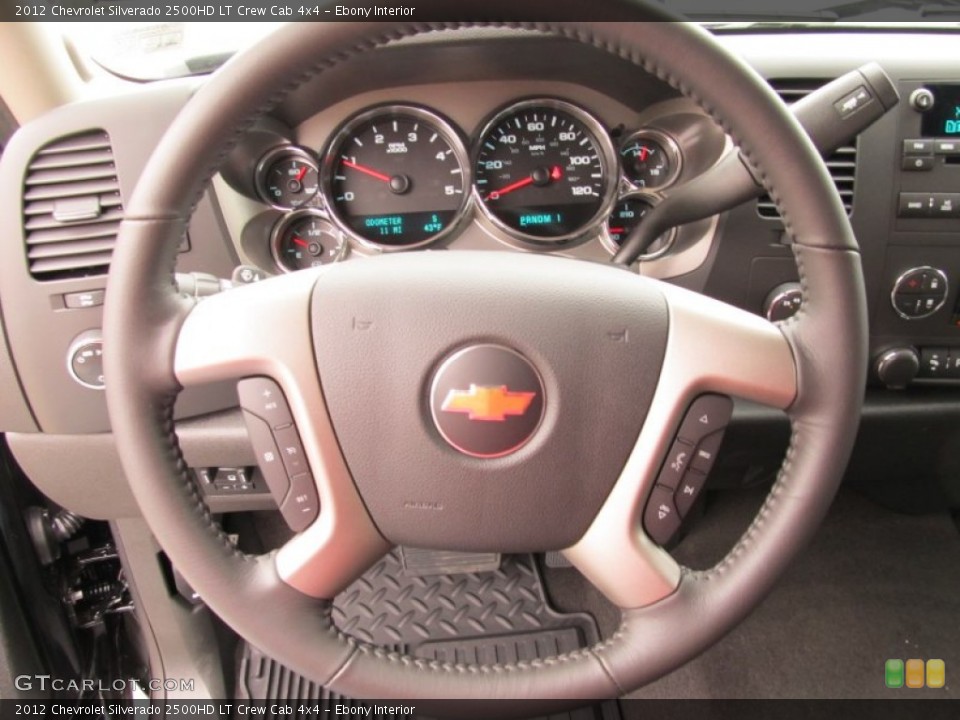 Ebony Interior Steering Wheel for the 2012 Chevrolet Silverado 2500HD LT Crew Cab 4x4 #55826984