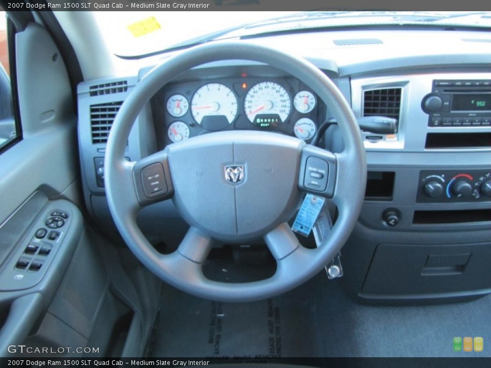 Medium Slate Gray Interior Steering Wheel for the 2007 Dodge Ram 1500 SLT Quad Cab #55831292