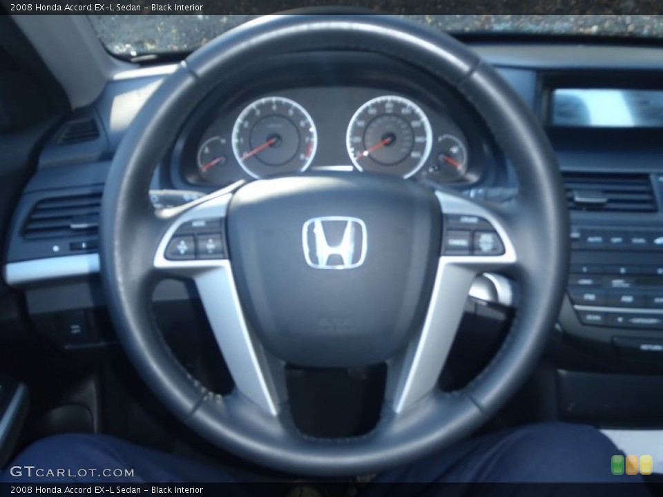 Black Interior Steering Wheel for the 2008 Honda Accord EX-L Sedan #55838348