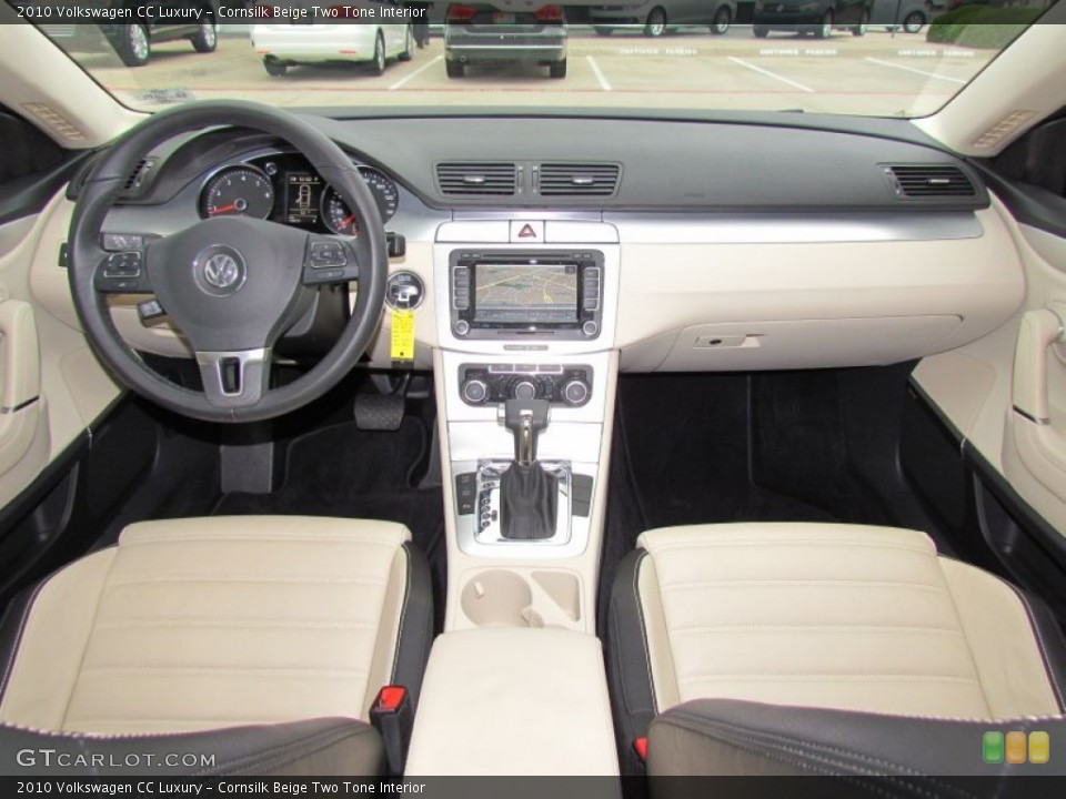 Cornsilk Beige Two Tone Interior Dashboard for the 2010 Volkswagen CC Luxury #55845239