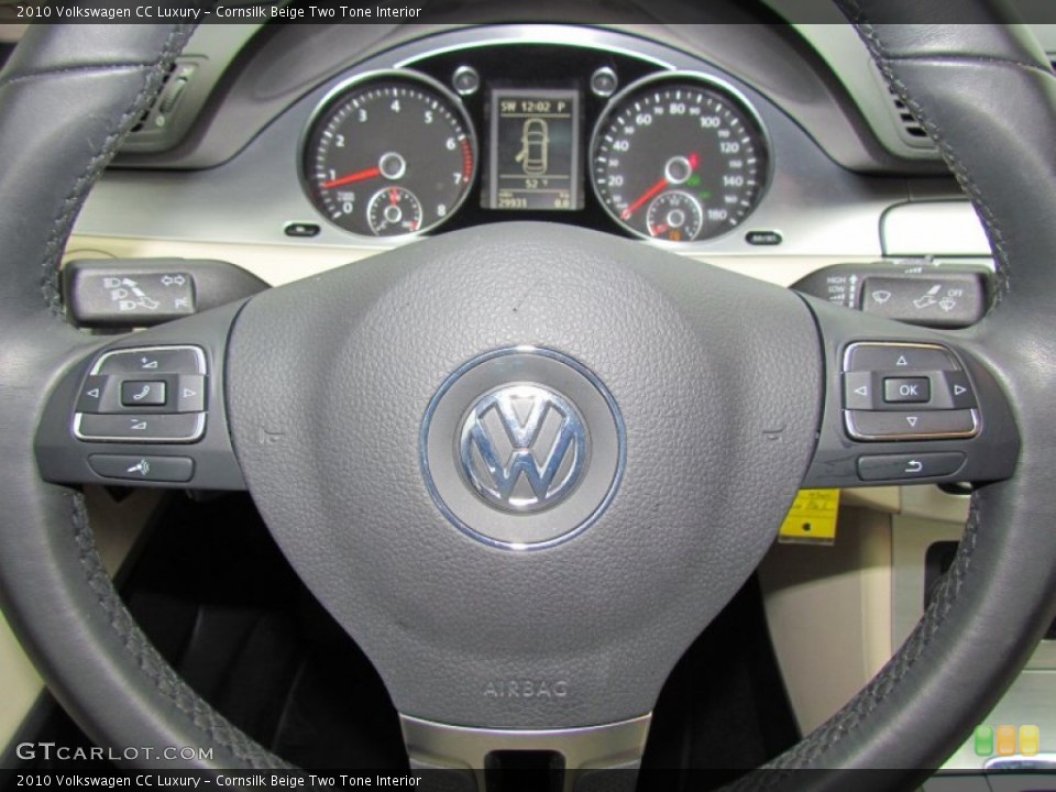 Cornsilk Beige Two Tone Interior Steering Wheel for the 2010 Volkswagen CC Luxury #55845245