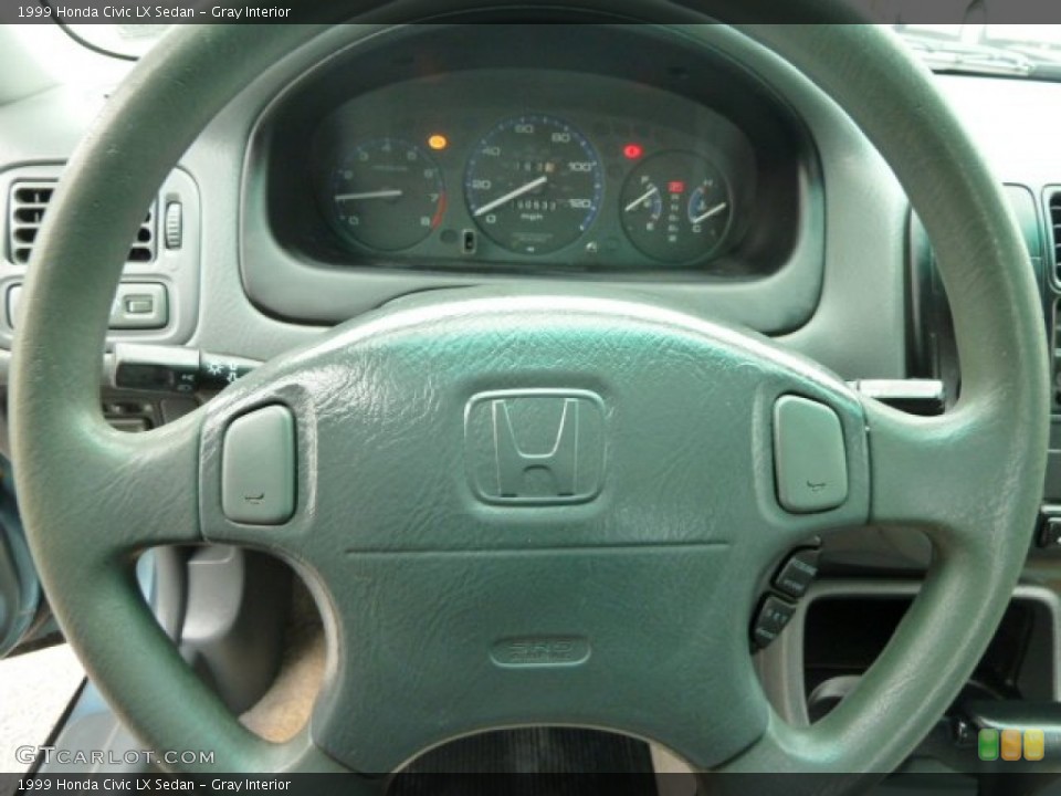 Gray Interior Steering Wheel for the 1999 Honda Civic LX Sedan #55854493
