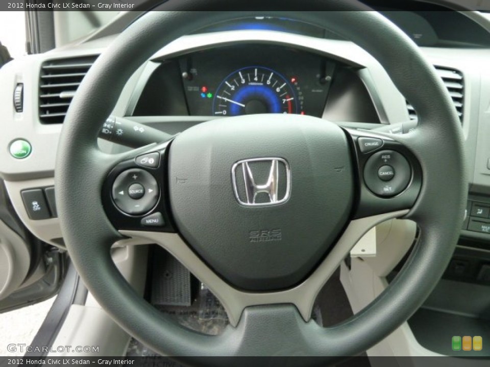 Gray Interior Steering Wheel for the 2012 Honda Civic LX Sedan #55855168