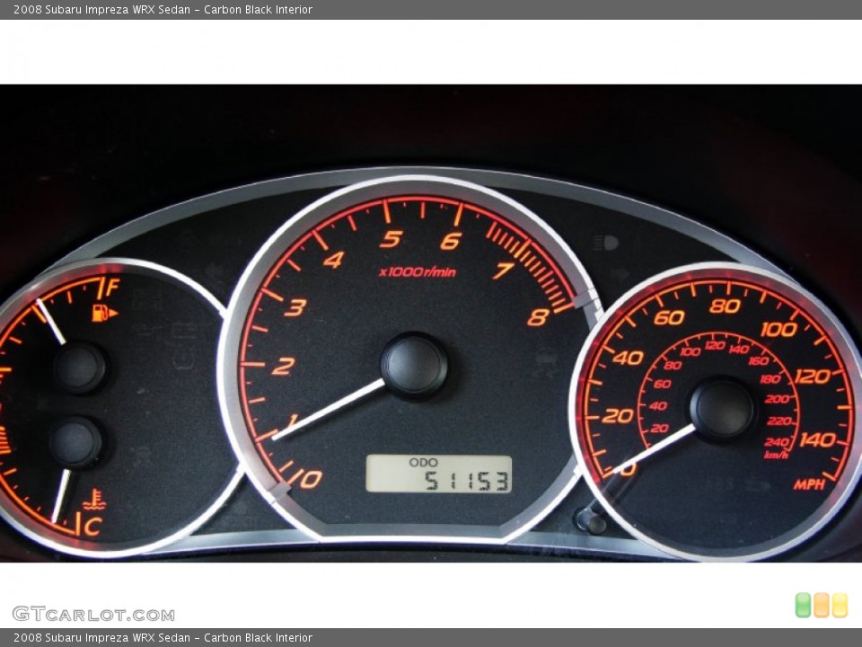 Carbon Black Interior Gauges for the 2008 Subaru Impreza WRX Sedan #55864422