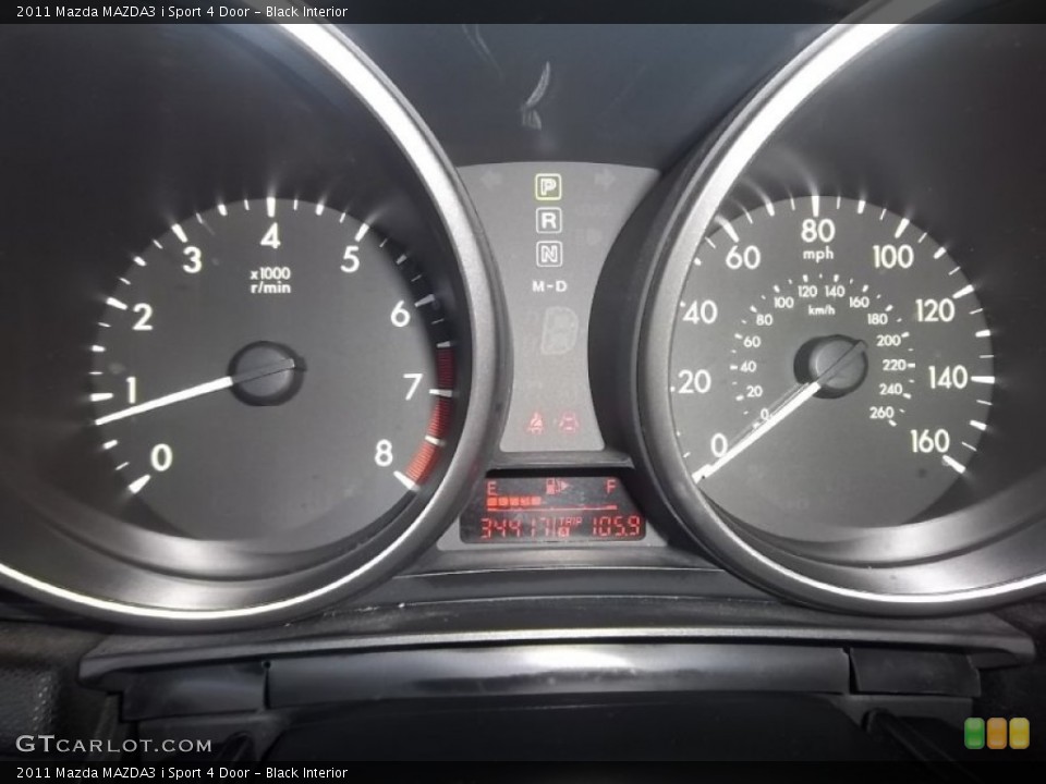 Black Interior Gauges for the 2011 Mazda MAZDA3 i Sport 4 Door #55866303