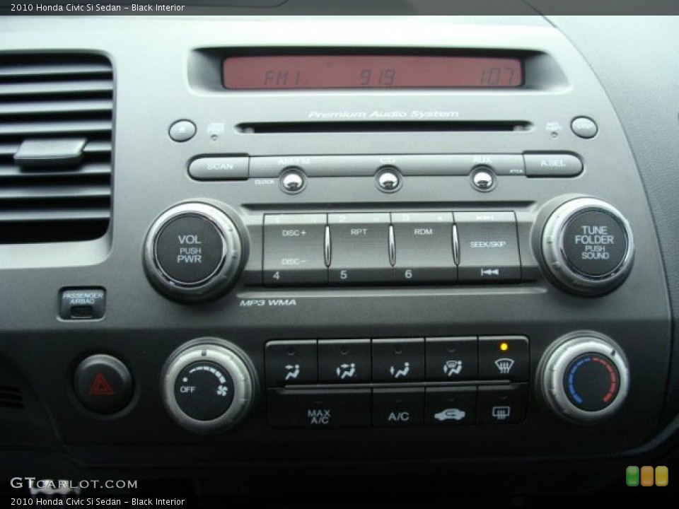 Black Interior Controls for the 2010 Honda Civic Si Sedan #55867826