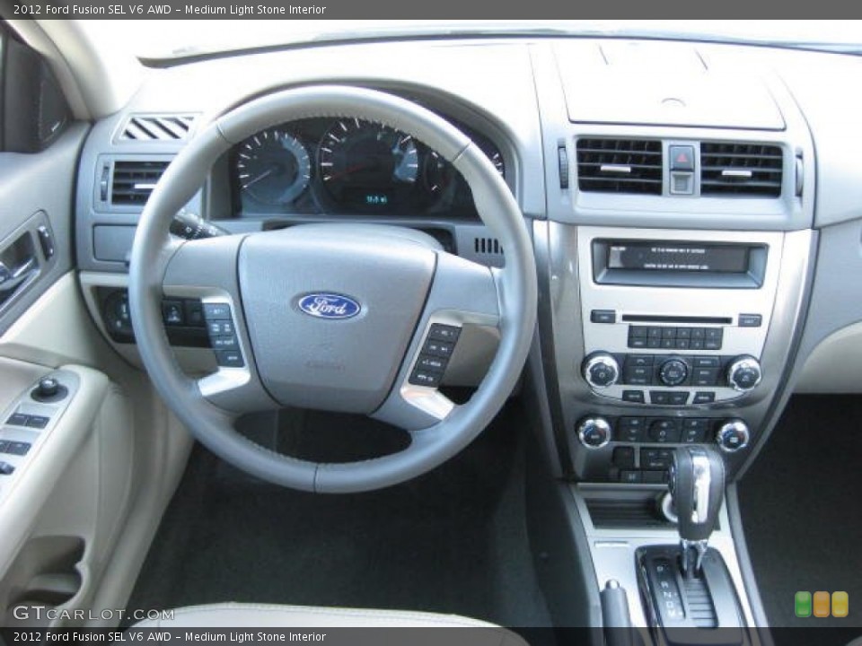 Medium Light Stone Interior Dashboard for the 2012 Ford Fusion SEL V6 AWD #55873677
