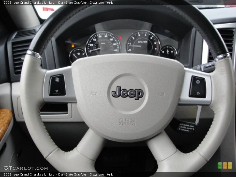 Dark Slate Gray/Light Graystone Interior Steering Wheel for the 2008 Jeep Grand Cherokee Limited #55874625