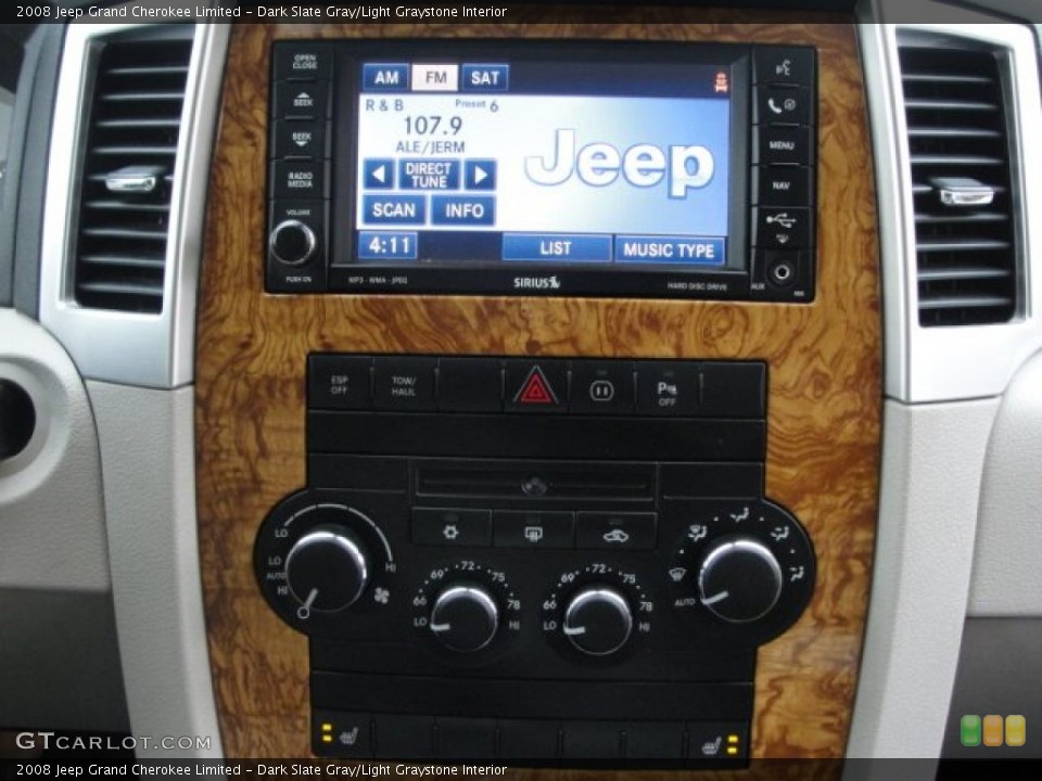Dark Slate Gray/Light Graystone Interior Controls for the 2008 Jeep Grand Cherokee Limited #55874637