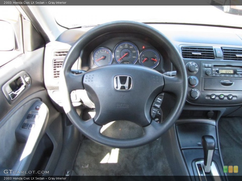 Gray Interior Steering Wheel for the 2003 Honda Civic LX Sedan #55879456