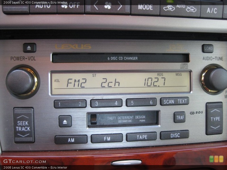 Ecru Interior Audio System for the 2008 Lexus SC 430 Convertible #55883323