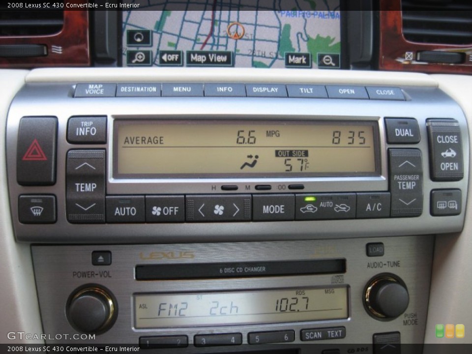 Ecru Interior Controls for the 2008 Lexus SC 430 Convertible #55883341