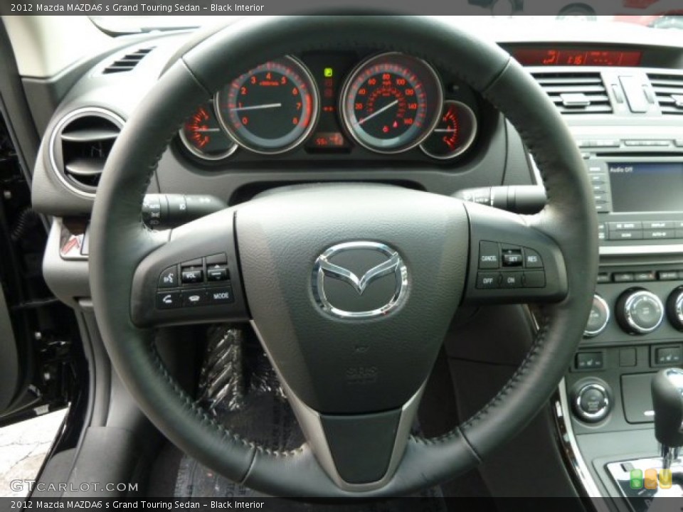 Black Interior Steering Wheel for the 2012 Mazda MAZDA6 s Grand Touring Sedan #55885640